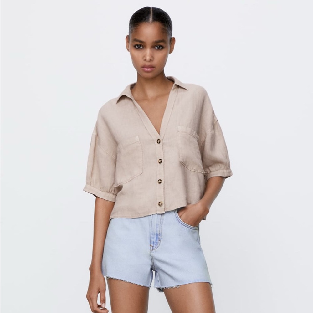 Zara crop top shirt